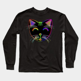 Happy Cat 14 (Glitchy Rainbow) Long Sleeve T-Shirt